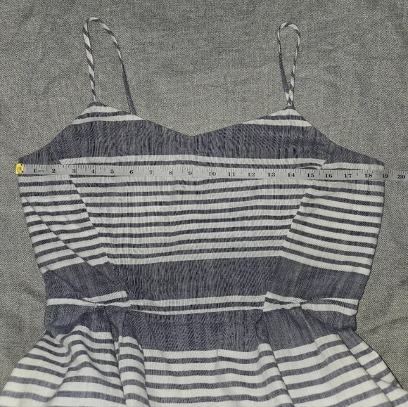 Old Navy Blue and White Stripe Dress with Smocked Back 100% Cotton Size Large - Picture 9 of 13